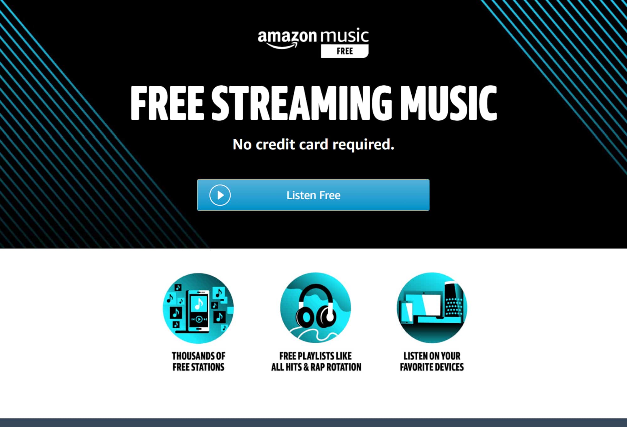 Amazon Music Free website screenshot