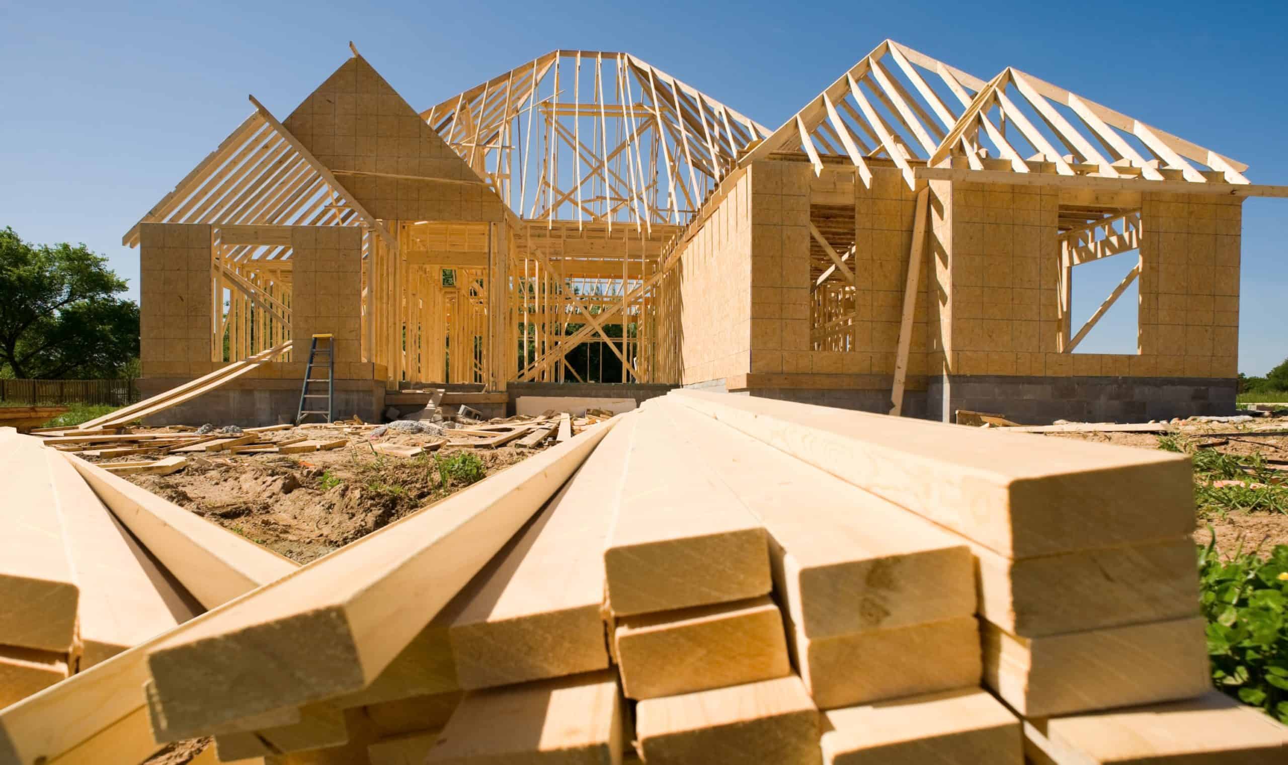 House being framed out with funding from a HELOC