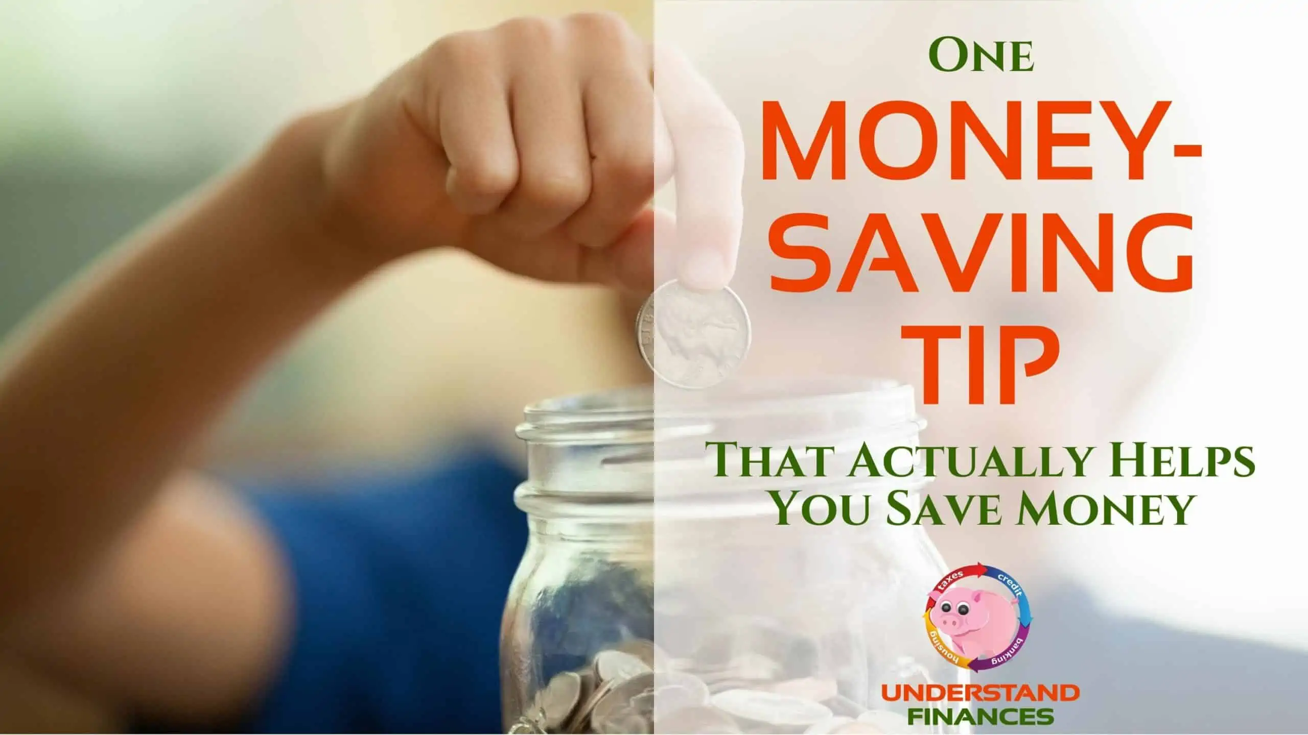 Young blonde boy wearing a dark blue t-shirt saving change in a glass Ball jar