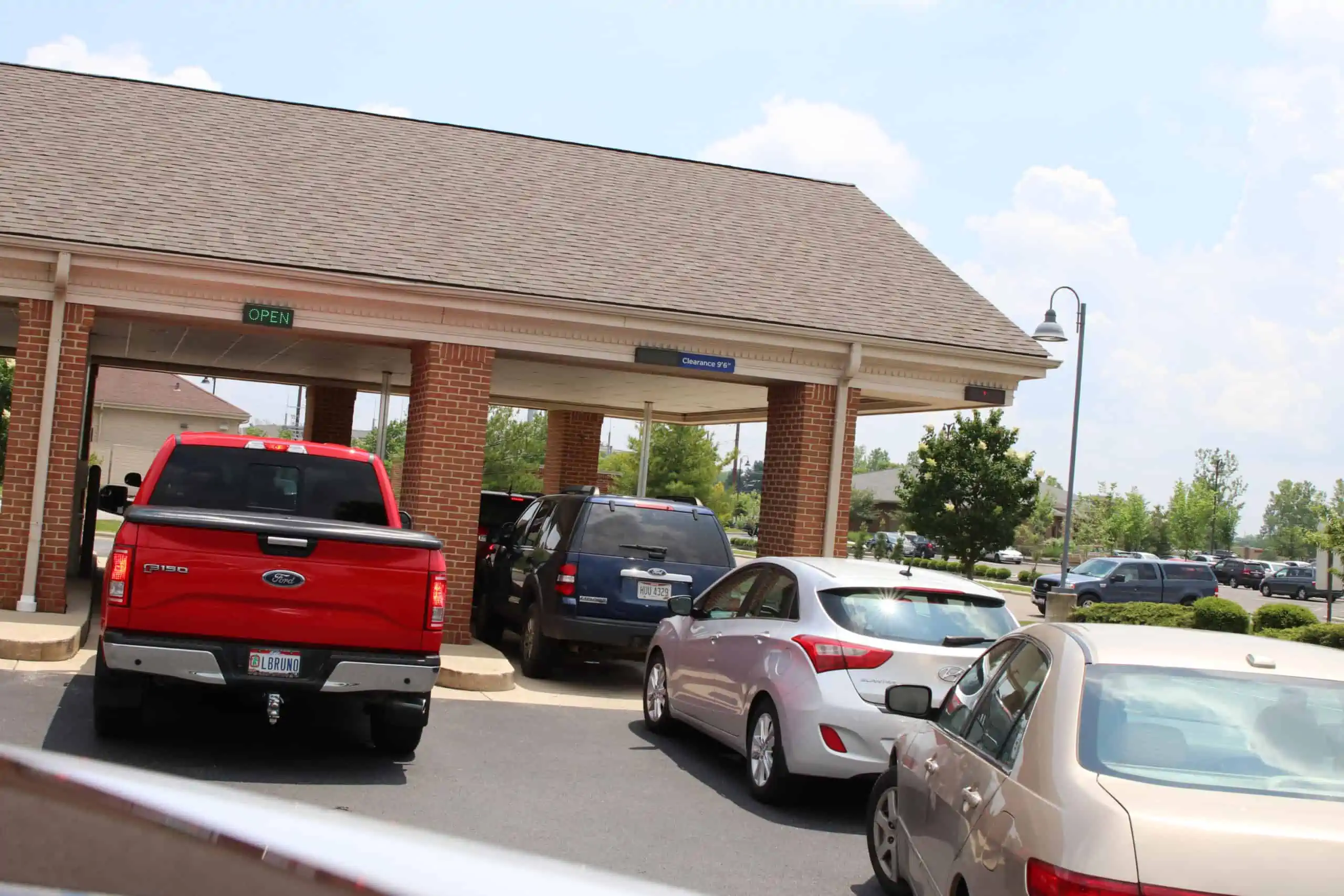Switching banks to one with a drive-thru with cars lined up